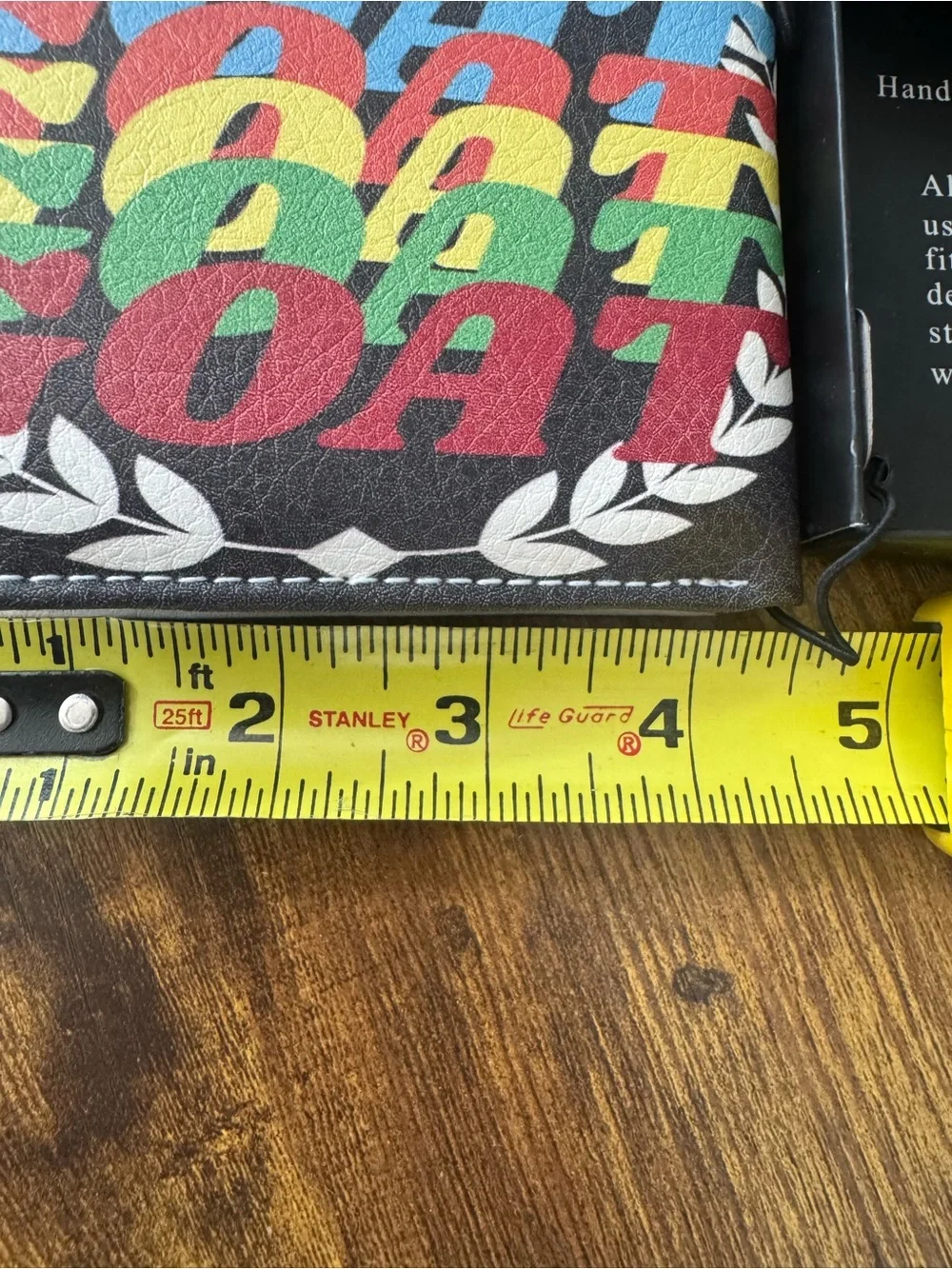 GOAT Vegan Leather Bifold Wallet Multicolor Graphic Double Sided NIB